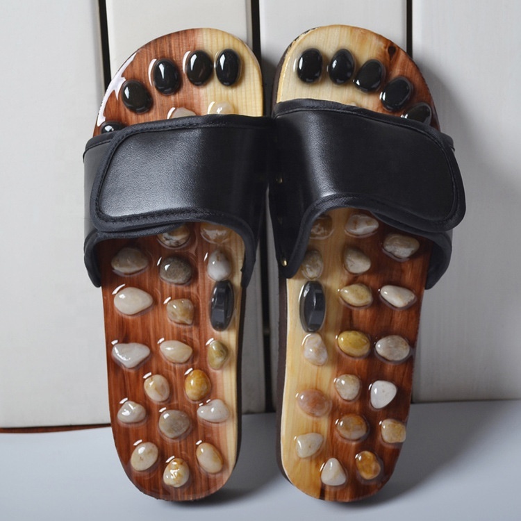 Top Fashion Pebbles And Jade Massage Shoes Foot Soles Acupuncture Points Health Care Health Massage Slippers