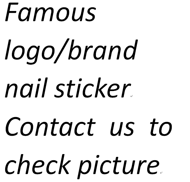 Luxury Brand Logo 3D Nail Art Stickers High Quality Brand DIY Sticker for Nails