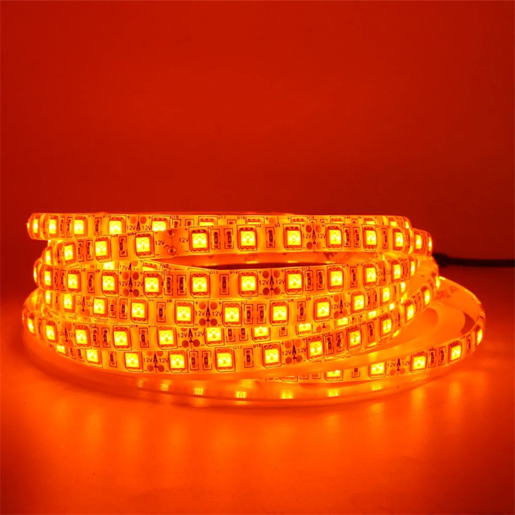 Orange Yellow amber color led strip lights decoration for wall bedroom 3528 5050 SMD 12V Car Tail strip Lamp Stop Light