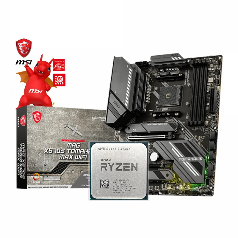 AMD AM4 Socket Chipset Supports Ryzen 9 5900X Processors And Placa MSI MAG X570S TOMAHAWK MAX WIFI ATX Gaming Motherboard with