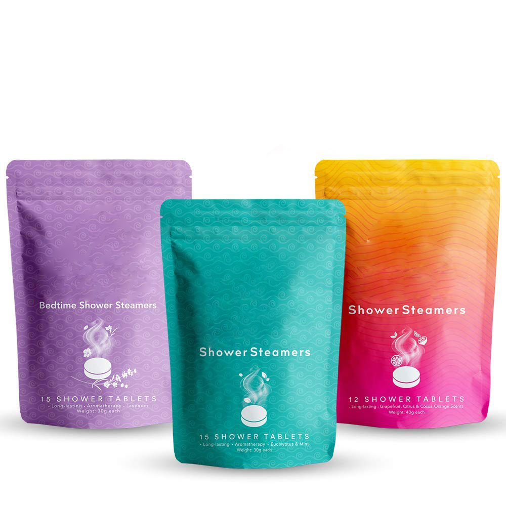 Hot sale private label essential oil skin care custom bath steamer tablet aromatherapy packaging shower steamers