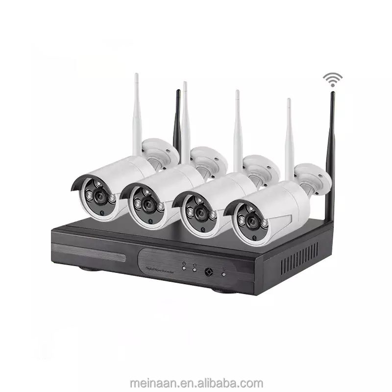 OEM Eseecloud IP66 Водонепроницаемая 3 Мп беспроводная Wi-Fi система видеонаблюдения цилиндрическая камера безопасности 4 канала Wi-Fi NVR комплект система видеонаблюдения
