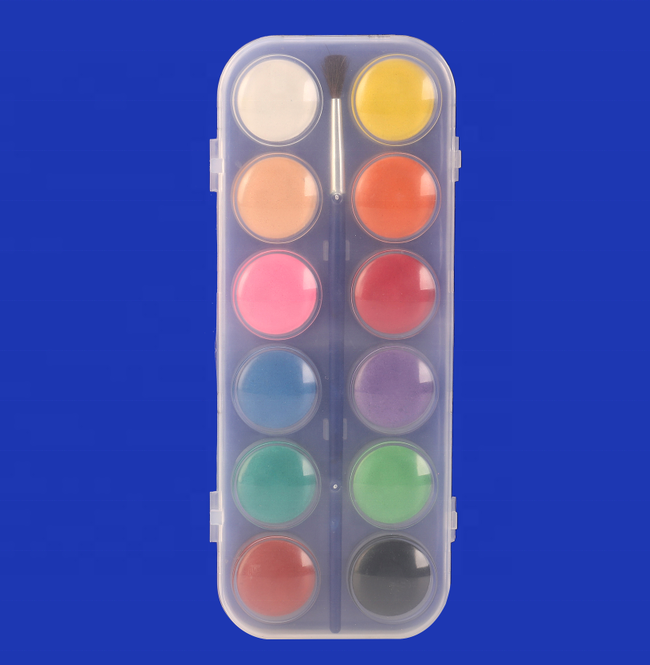watercolour paint set with 12 pcs solid water colour cake