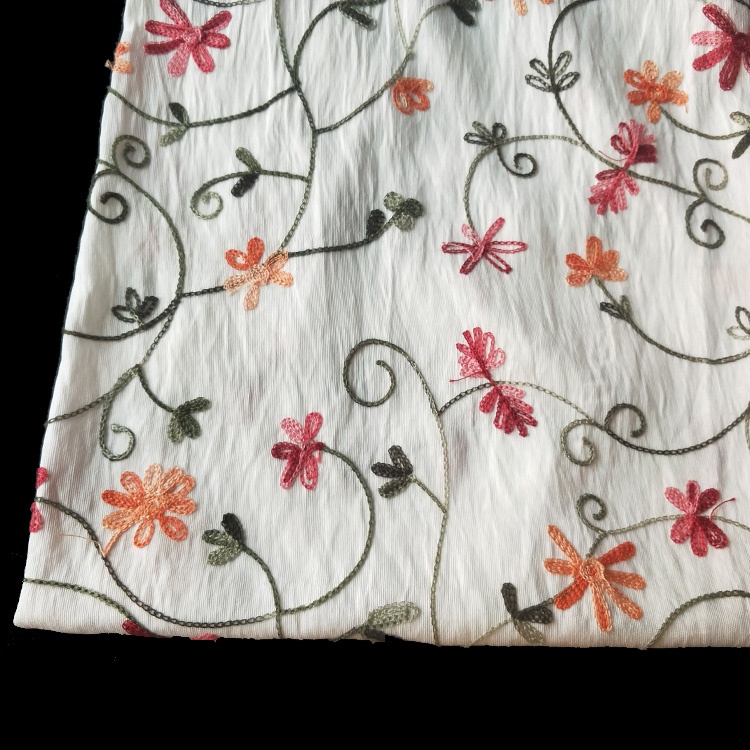 High Quality Beautiful 85% Rayon Embroidered Fabric Factories