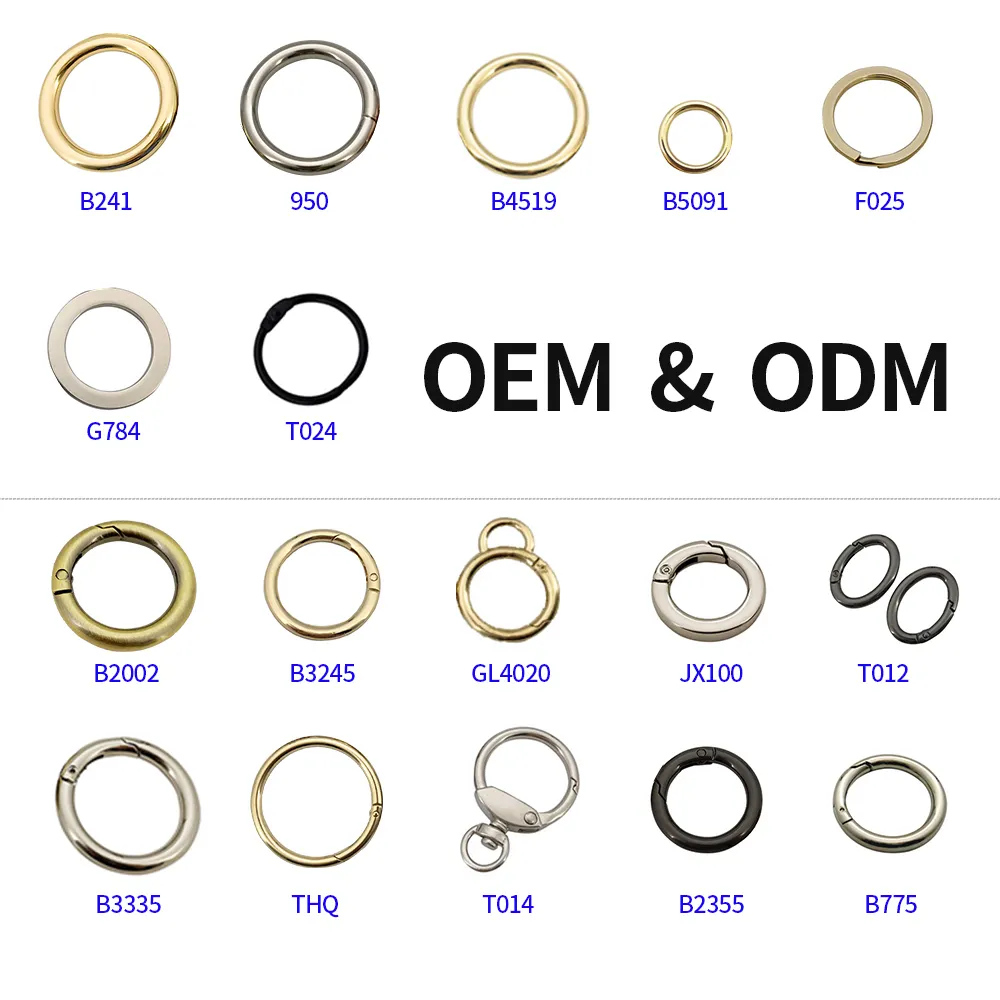 Wholesale High Quality Small Metal O Spring Ring Round Carabiner Ring For Bag Accessory