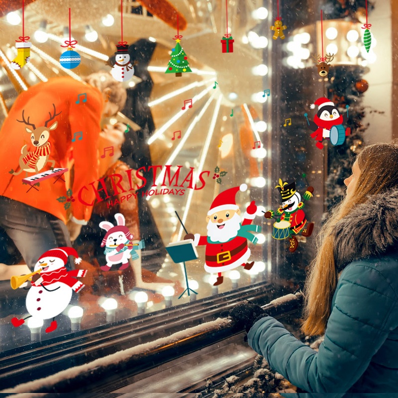 High Quality New Trends Christmas For Shop Decoration Christmas Window Snowflake Mirror Mall Glass Sticker