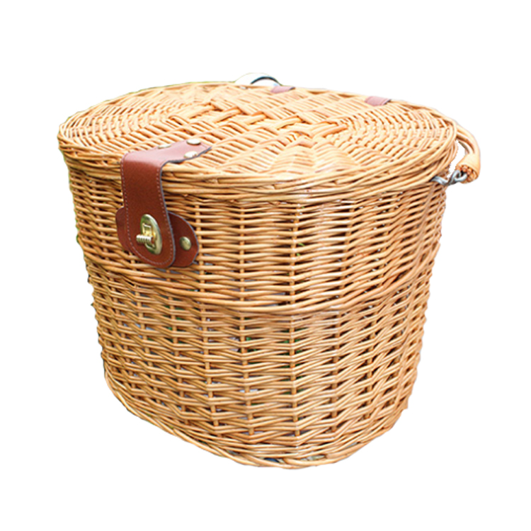 China Supplier Wholesale Handmade Front Wicker Basket for Bicycle Willow Bike Basket Customized