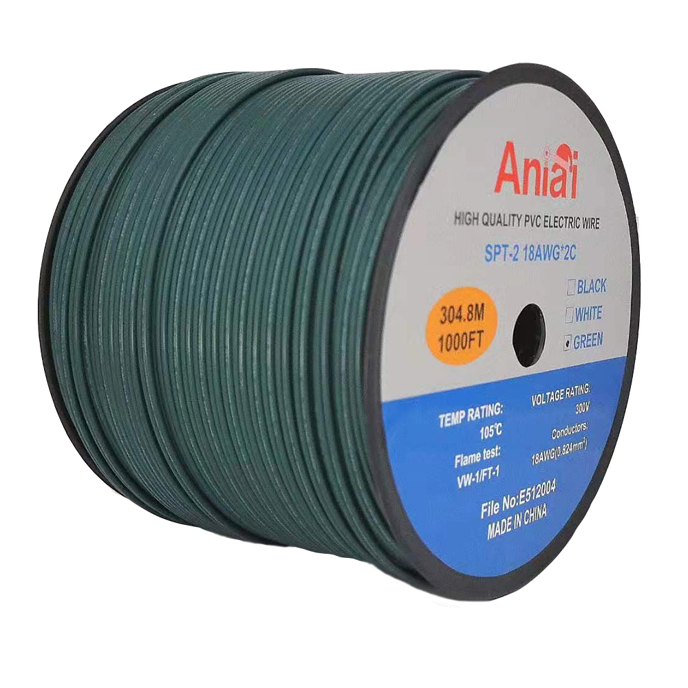 UL перечислены 1000FT 300V SPT-2 18AWG Электрический кабель плоский провод в Reel