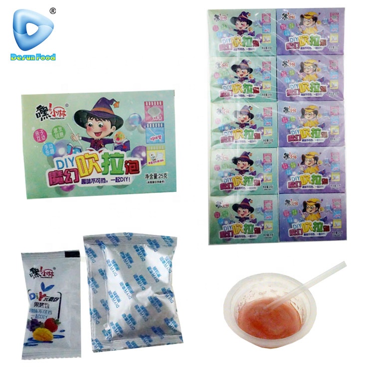 Новый Забавный DIY игра фруктовый пузырь Джем конфеты удар порошок конфеты