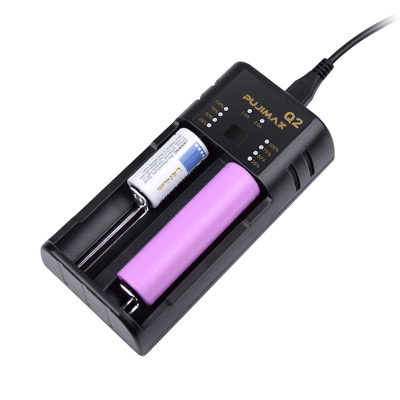 PUJIMAX Wholesale Smart Current Adjustable Battery Charger Rechargeable Li-ion Portable AA AAA Battery Charger