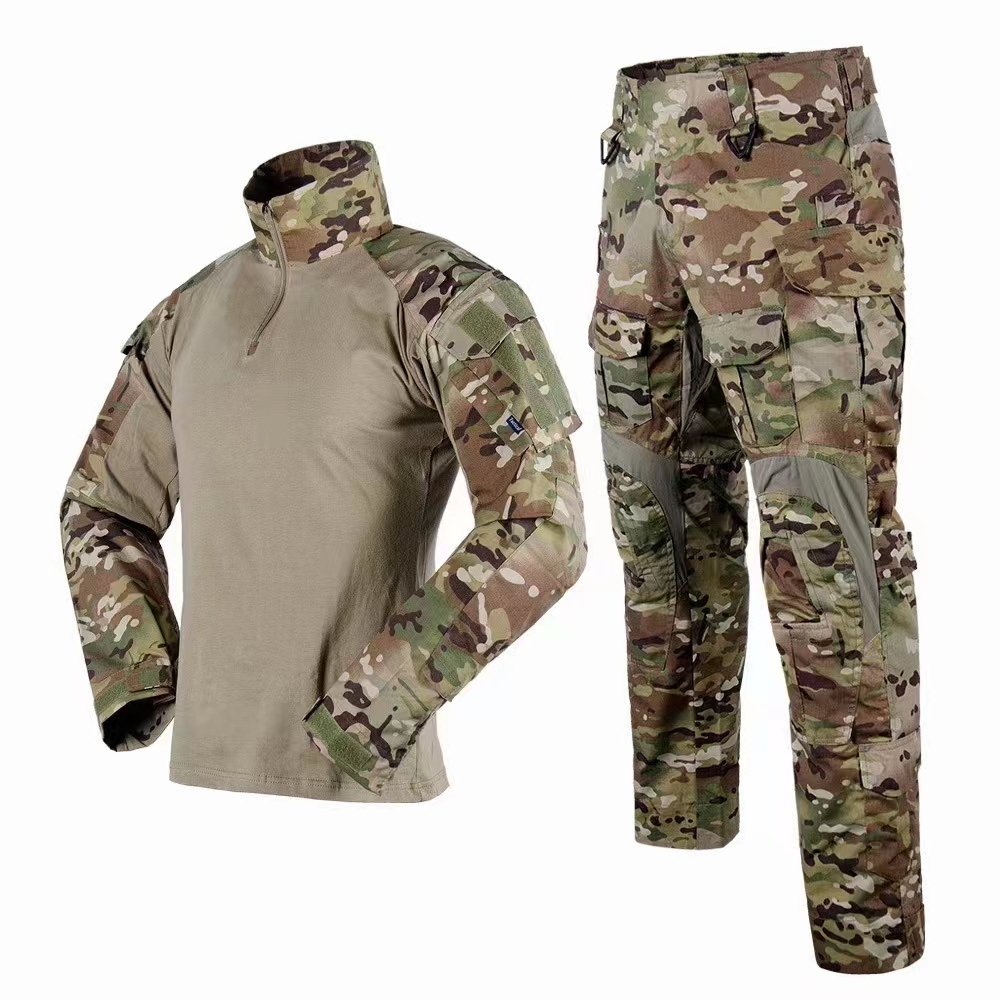 Combat Frog Anti-Static Tactical Uniform Woven Camouflage Suit with Printed Techniques Includes Pants and Clothes