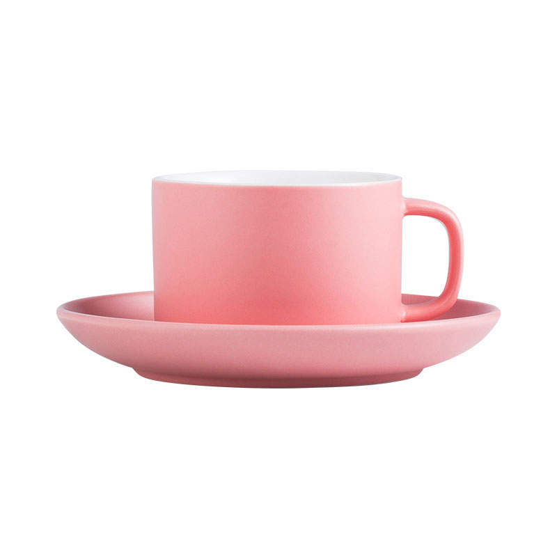 Wholesale New Design Solid Color Cappuccino Tea Cups Ceramics Porcelain Coffee Cup And Saucer Set Bubble