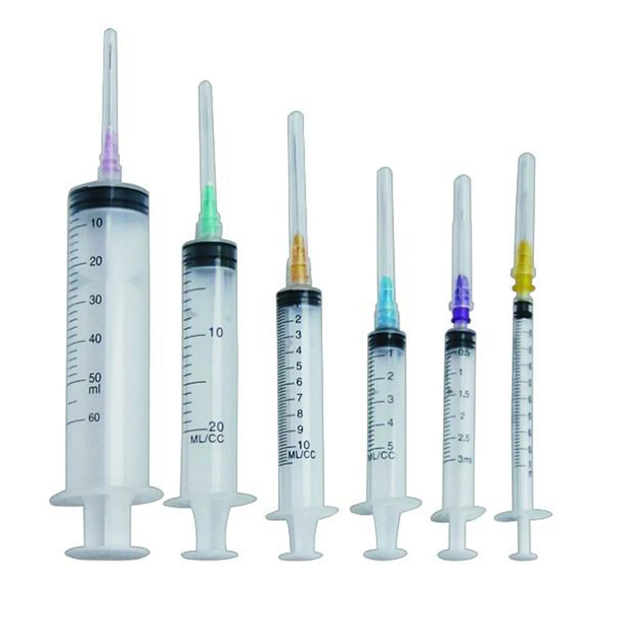 Disposable Plastic Luer Lock Syringes With Needle Vaccine Syringe CE approved Volume from 1ml to 60ml