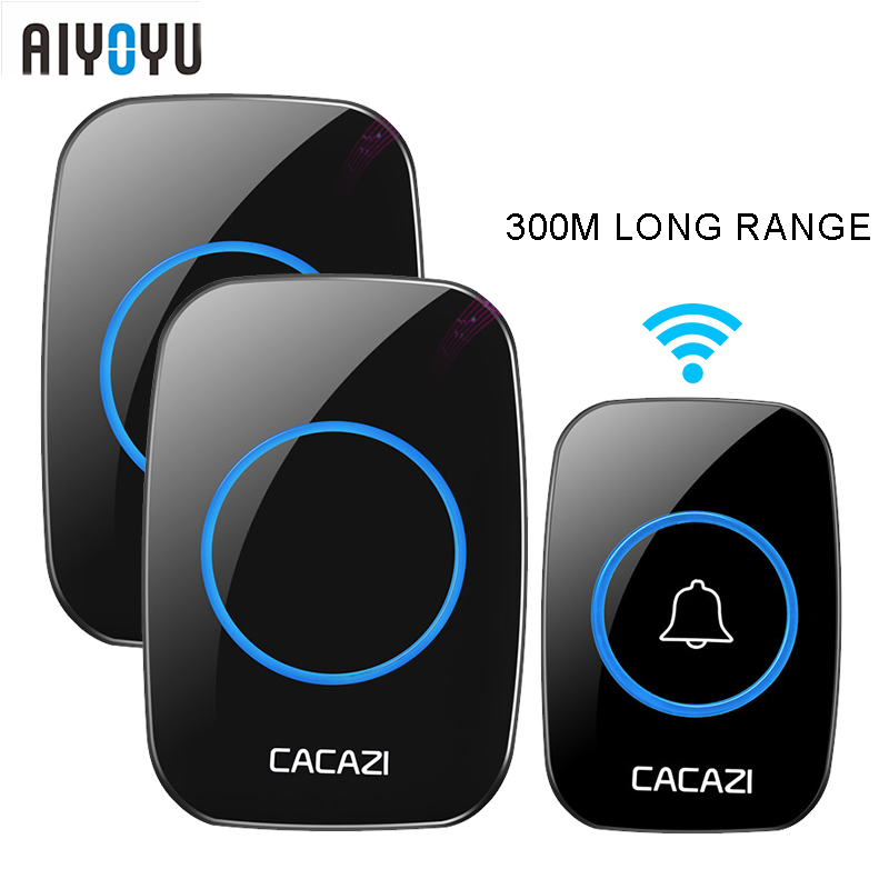 Smart Doorbell Wireless Waterproof Doorbell 300m Range Home Intelligent Door Bell Chime 1 2 Button 1 2 3 Receiver US EU UK Plug