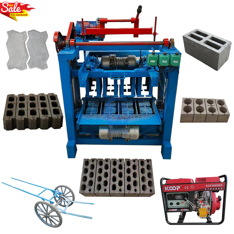 Small Diesel Engine Industry Brick Machines Machine 4-35 Small Scale Brick Cement Hollow Block Making Machine