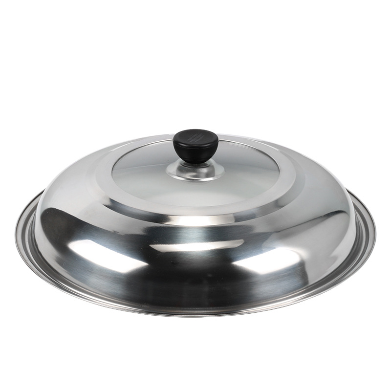 Multi-purpose Stainless Steel Pot Cover Bucket Lids Wok Lid With Knob For Cook