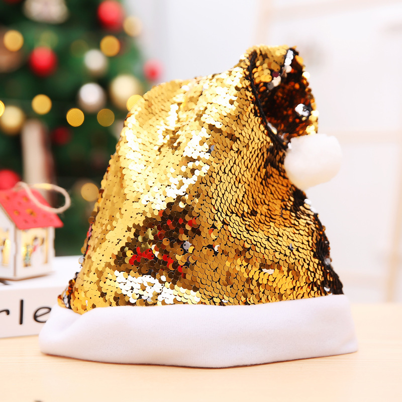 Hot Selling Custom Christmas Hat Red Sequins Party Christmas Hat Kids Gifts For Christmas