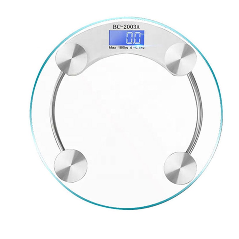 180KG Round Glass Electronic Balance Digital Body Weight Scale Body Personal Scale