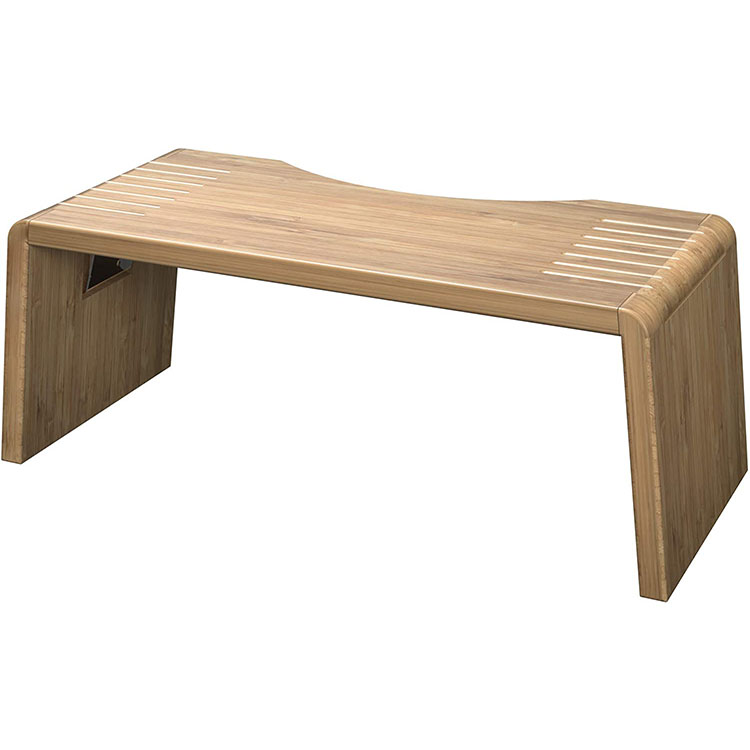 best seller Solid wood customization brown bamboo folding toilet stool