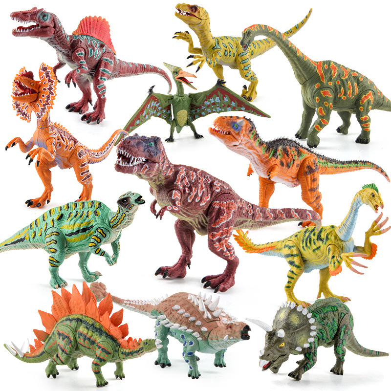 eBay Wish Hot Selling Simulation large color dinosaur model set joint movable dinosaur figure Toy
