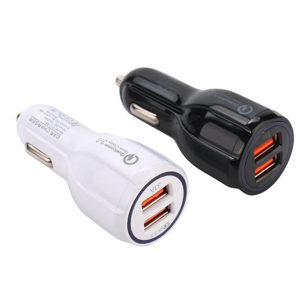 Горячая продажа 2020 QC 3,0 быстрое 2 USB порта автомобильное зарядное устройство Usb Автомобильное зарядное устройство двойной Usb Автомобильное зарядное устройство OEM 3.1A портативный