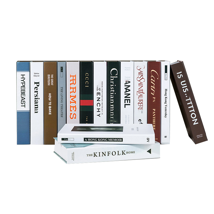 Поддельная книга журнальный столик классические бренды декоративная книга домашний декор коробки с индивидуальным принтом в твердой обложке