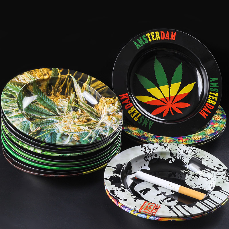 New Arrival Wholesale Round Custom Logo Mixed Color Portable Tin Rolling Tray