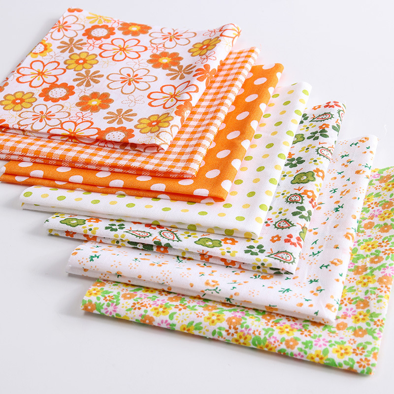 DIY Handmade Patchwork Cloth Multi Purpose Sewing Supplies Cotton Flower Pattern Fabric for Household