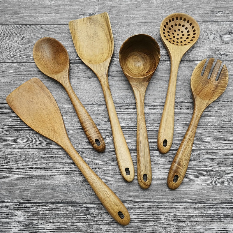Wooden Utensils Set Eco-Friendly Bamboo Cooking Utensils Wooden Teak Wooden Utensils