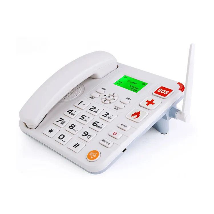 NEW Fixed Card Office Telephone Memory Key Wireless Desktop With 2 Sim Slot  4G GSM Cordless Phone