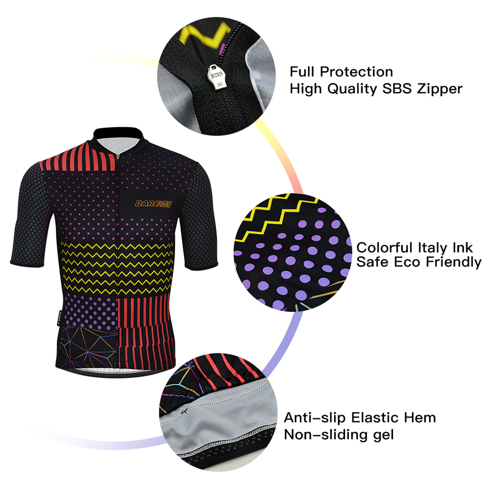 New developed brilliant cycling jersey custom cycling wear sublimation cycling clothes with colorful reflection in dark