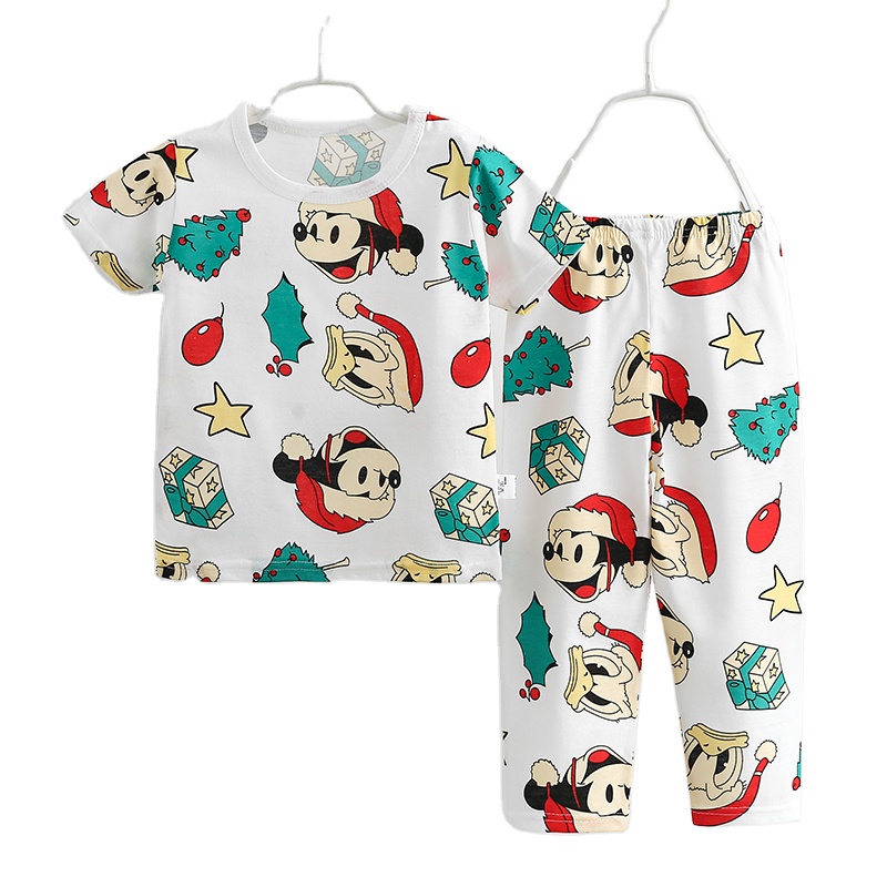 various styles boys and girls suit white comfortable T-shirt pajamas