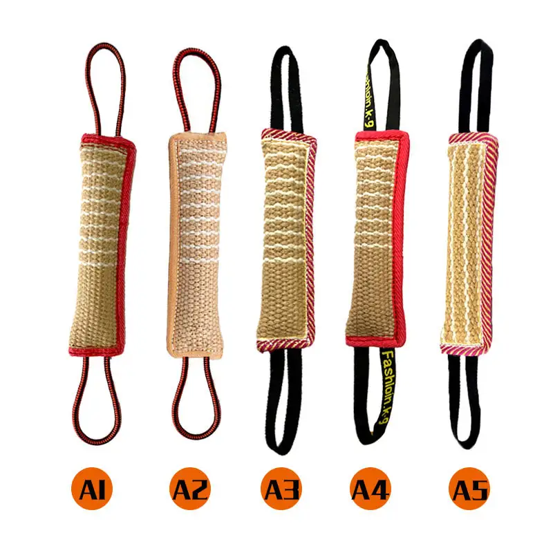 Professional Training Interactive Play Toys Dog Tug Toy Dog Bite Pillow Jute Bite Toy with 2 Handles for Tug of War