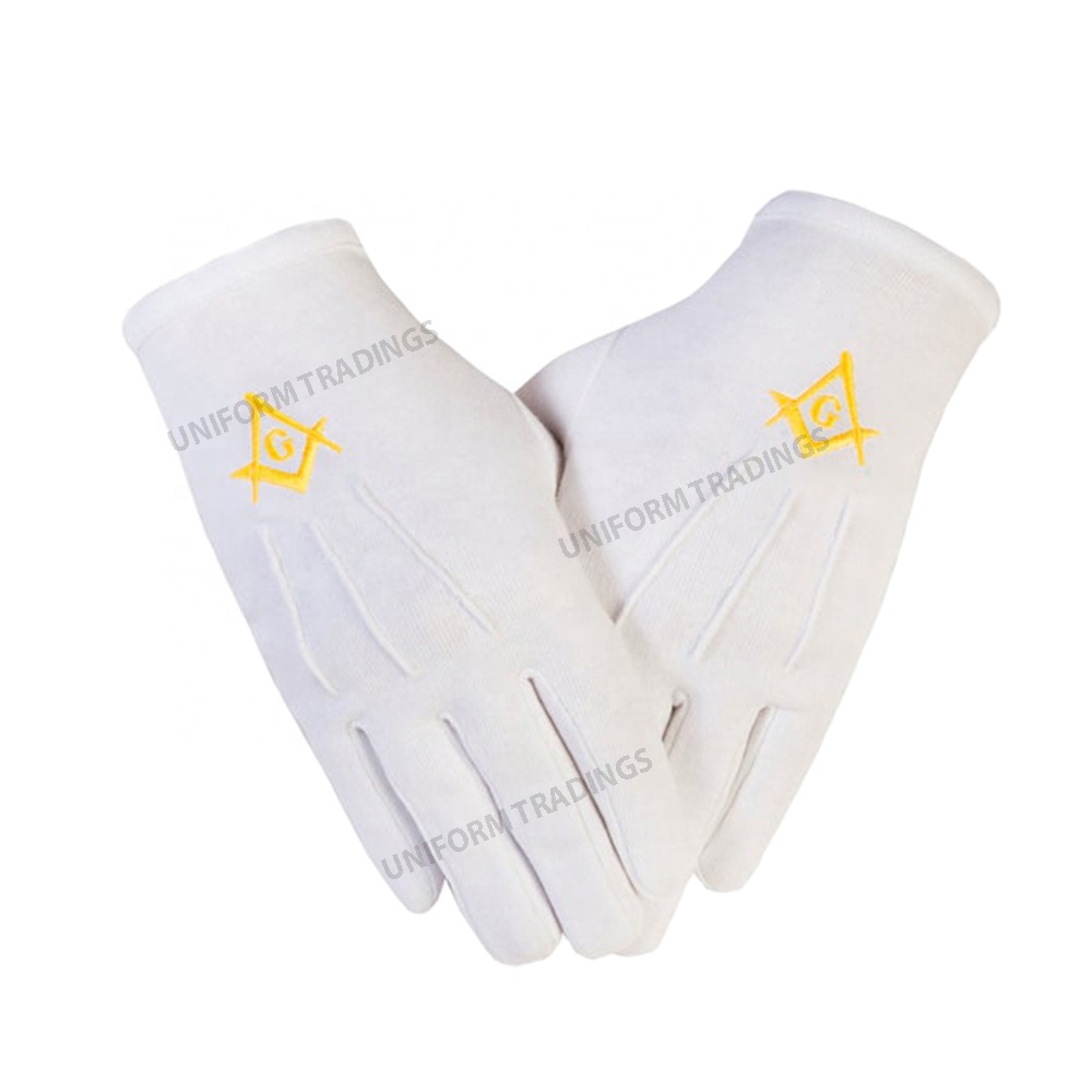 Masonic regalia 100% Cotton White masonic gloves