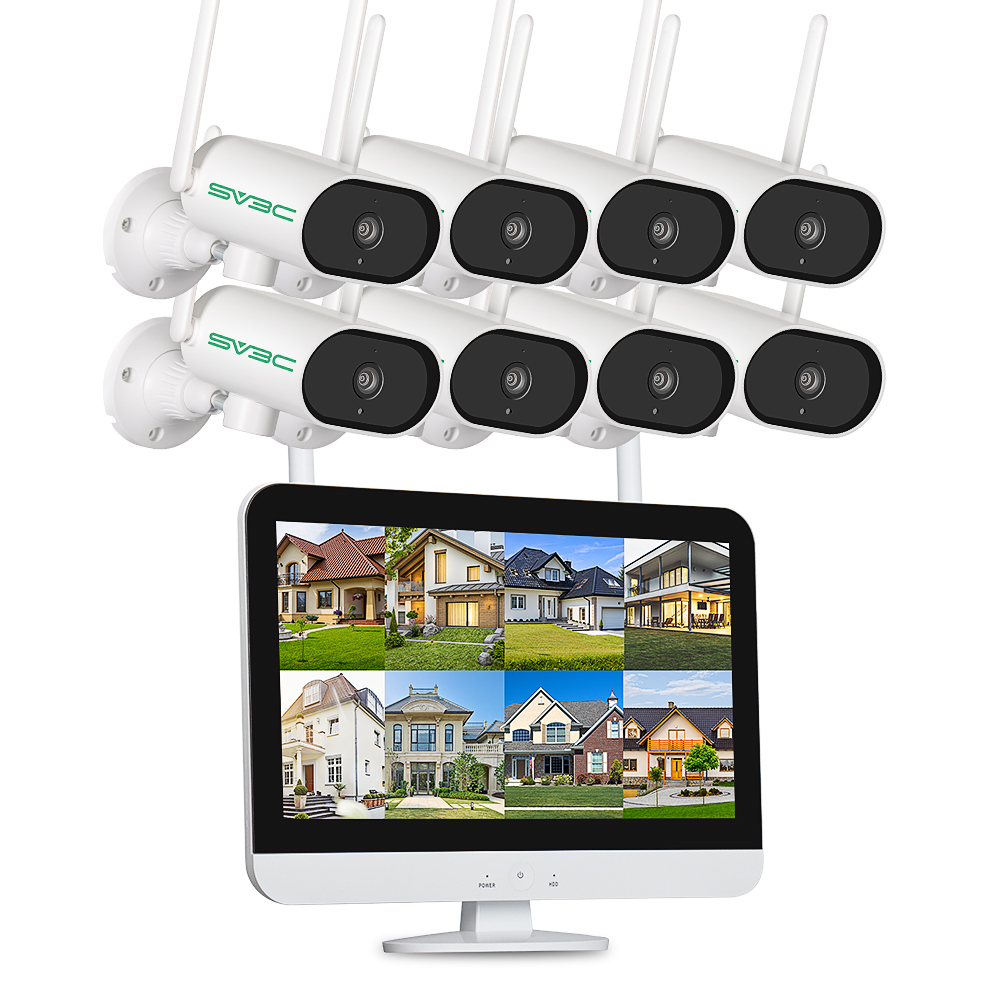 Горячая продажа все в одном 8CH 3MP Беспроводная IP камера набор безопасности Wifi IP66 наружная камера наблюдения комплект с 12 "ЖК-монитором