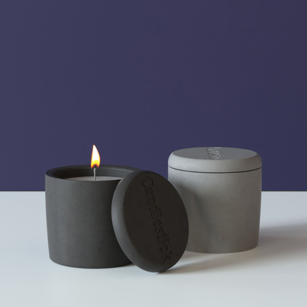 Custom High Quality Modern Concrete Candle Vessels Jar Luxury With Lid In Bulk Wholesale Custom Logo Cement Candle Holders
