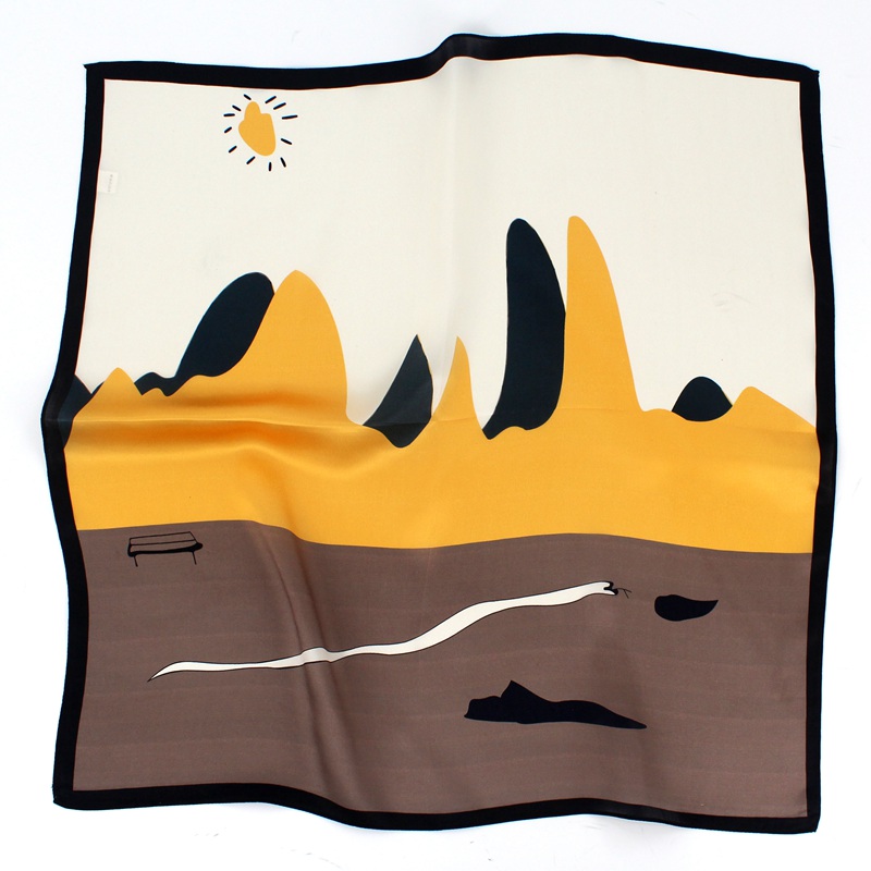 100% Pure Silk Scarf Hangzhou Custom Printed Silk Scarves custom Size Square silk edge scarfs no logo