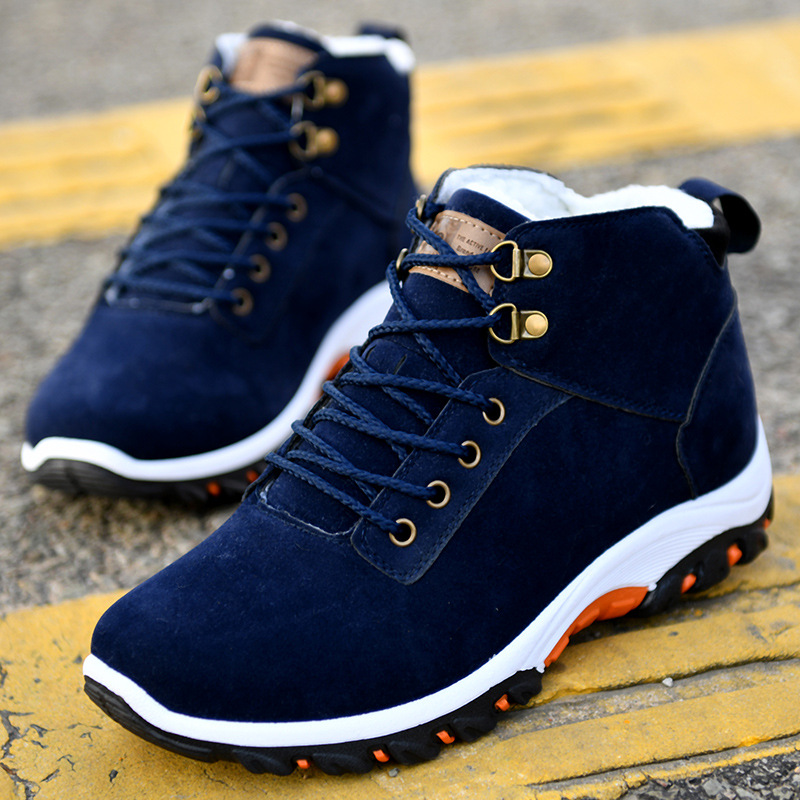 Factory Wholesale Outdoor Winter Casual Shoes Lightweight Comfort Faux Suede Waterproof Low-top Men's Snow Boots