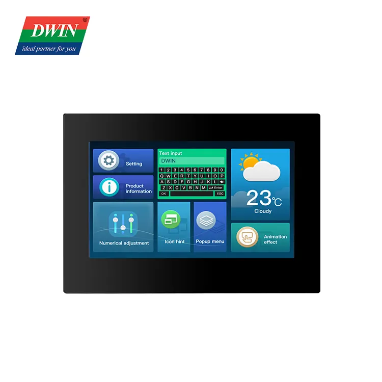 DWIN 4.3 7 10.1inch ips tft lcd module water proof lcd display touch screen with shell and connect cable