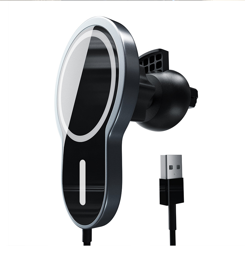 Fast Charging 15W Handsfree Call Car Charger Wireless BT FM Car Charger