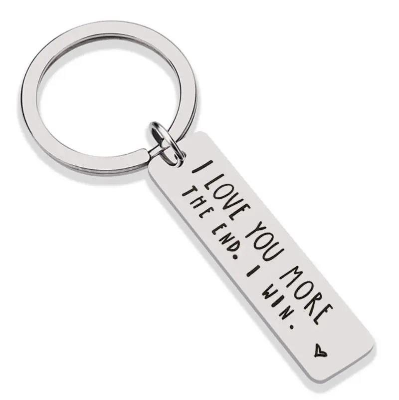 I LOVE YOU MORE THE END Couple Cute Keychain Key Ring Lovers Boyfriend Girlfriend Gift Key Chains Valentine's Day Gifts