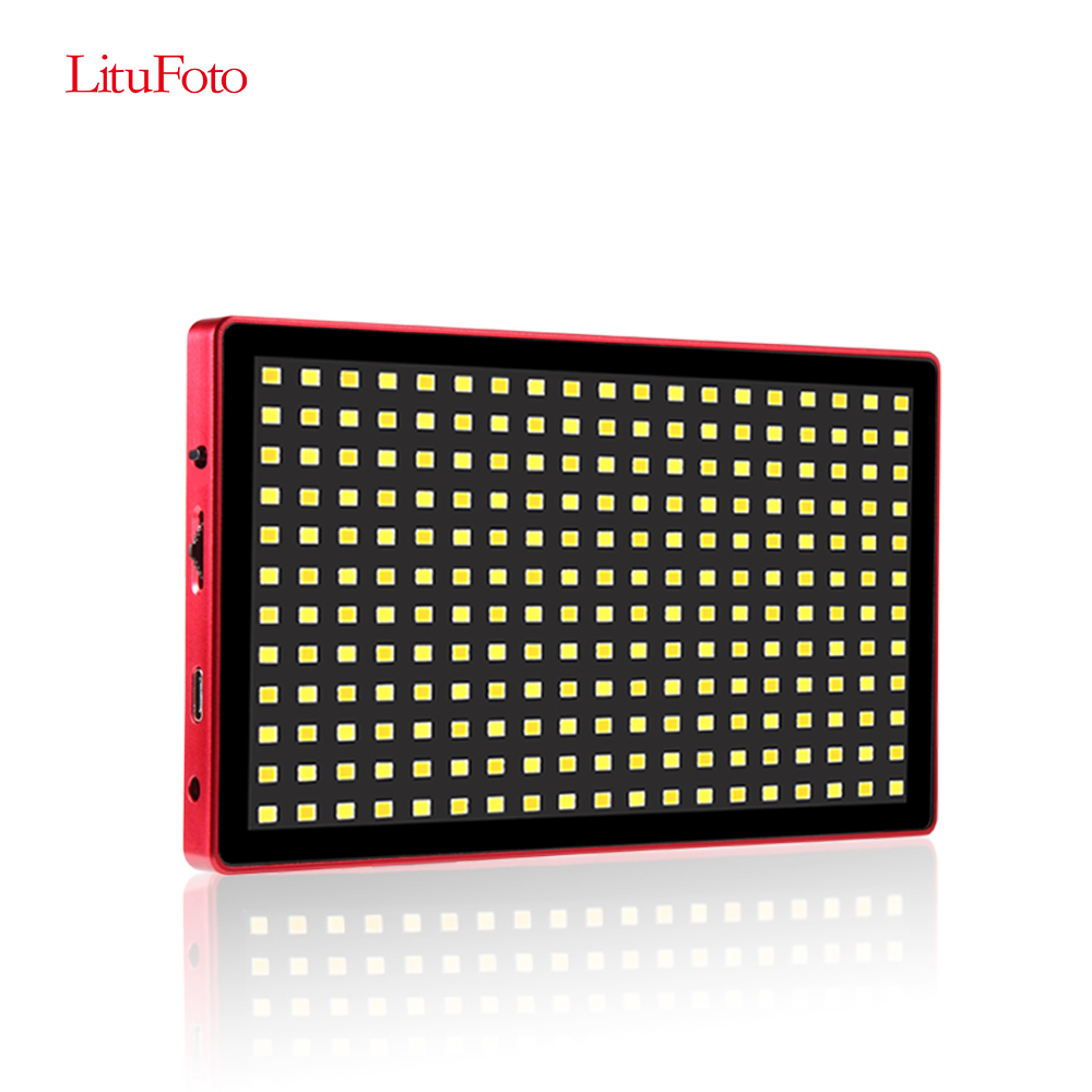 LituFoto L28 External Battery LED Panel Multiple Interfaces Multiple Angles Match with SLR Camera, Tripod and Selfie Stick