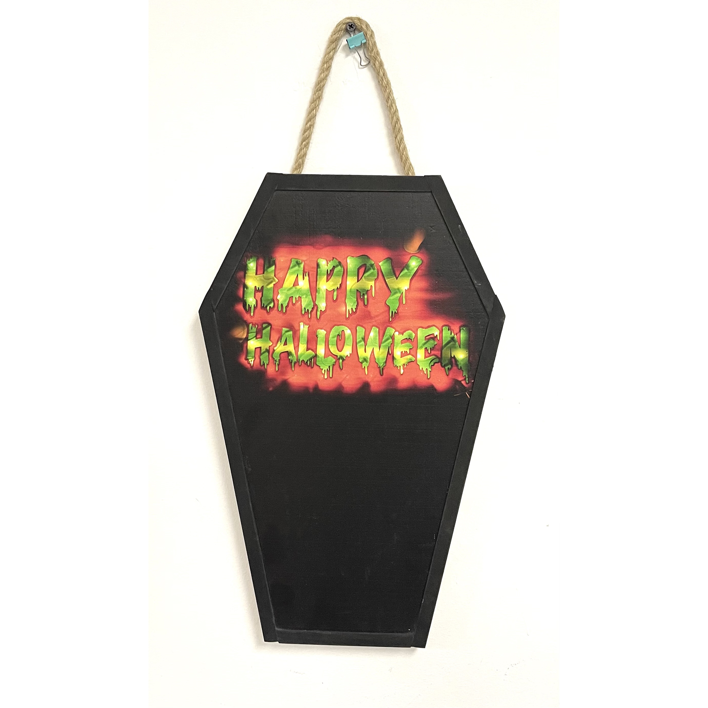 Black Creativity Felt Coffin Wooden Wall Sign Board Halloween Decorations For Outdoor Garden