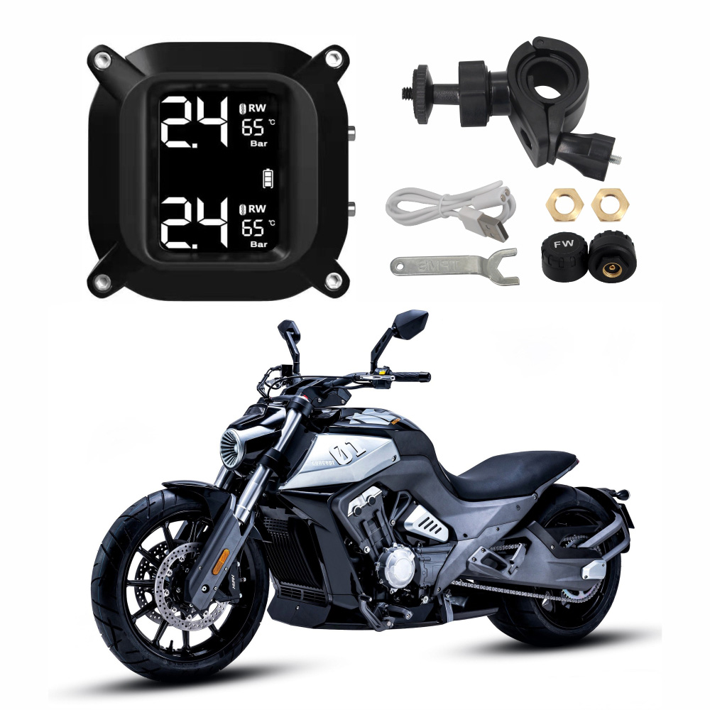 New Design Waterproof Shockproof Wheel Pressure Temperature Gauge Motorcycle Tpms
