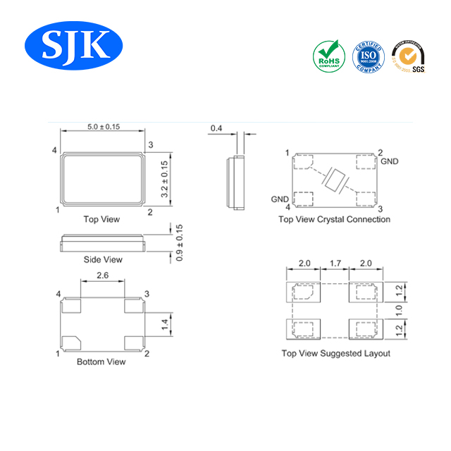 SJK SMD 5032 кварцевый кристалл-серия 7I 13,5 MHz 20pF