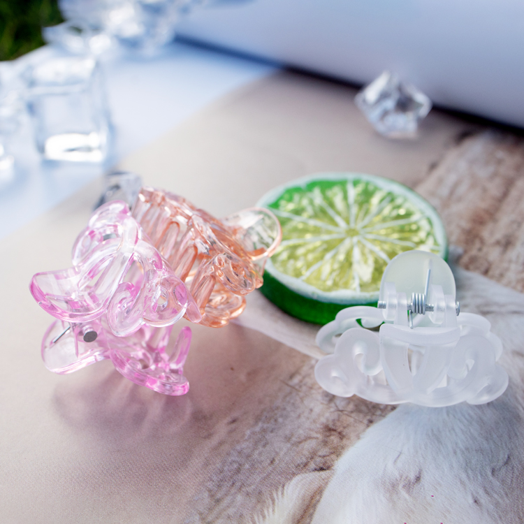 Vintage Hair Crab Claw Clip Matt clear pink hair claw clip Women Girls Mini Claw Clip
