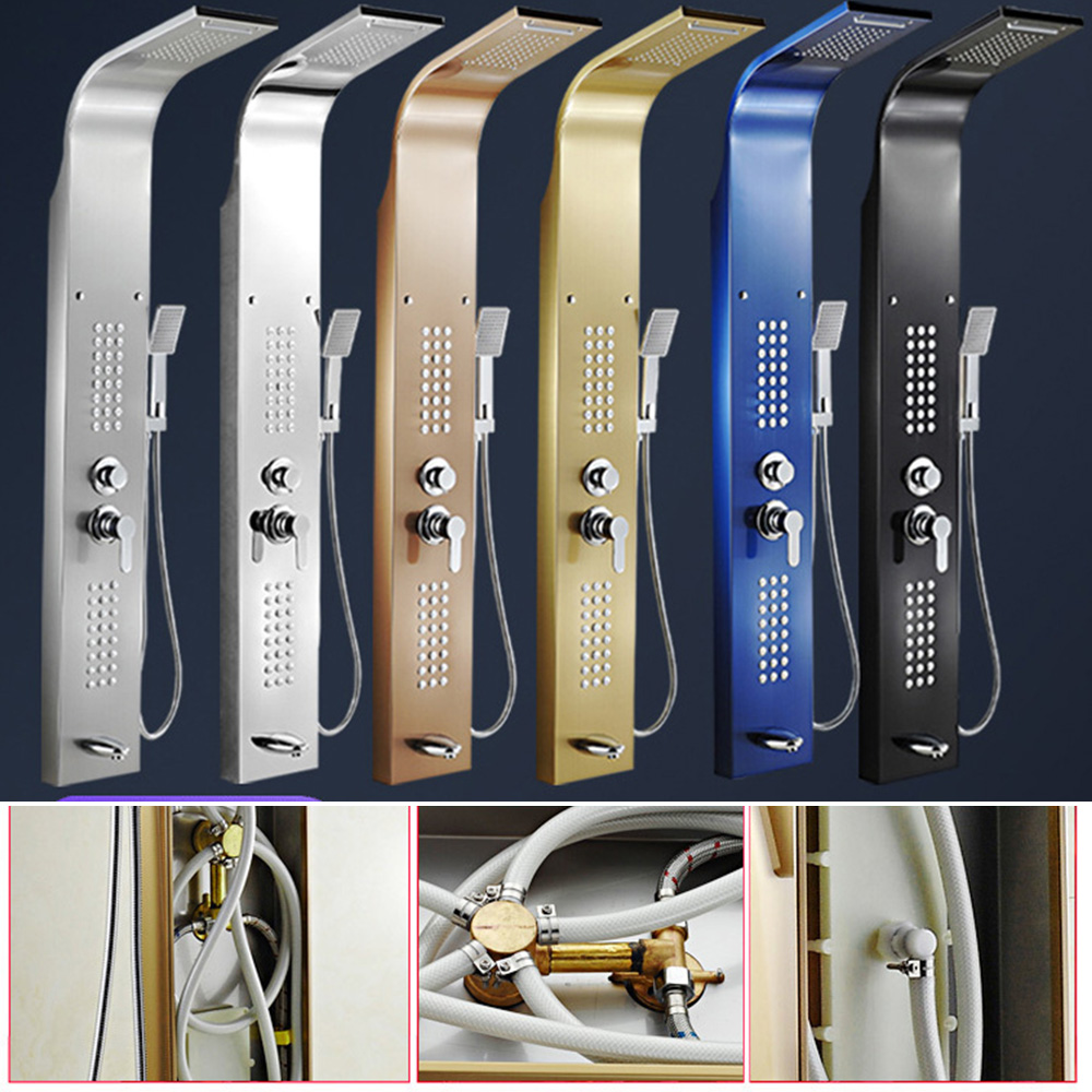Brushed Shower Board 201 Stainless Steel Waterfall SPA Nozzle Intelligent Shower Wall Manufacturer Direct Sales
