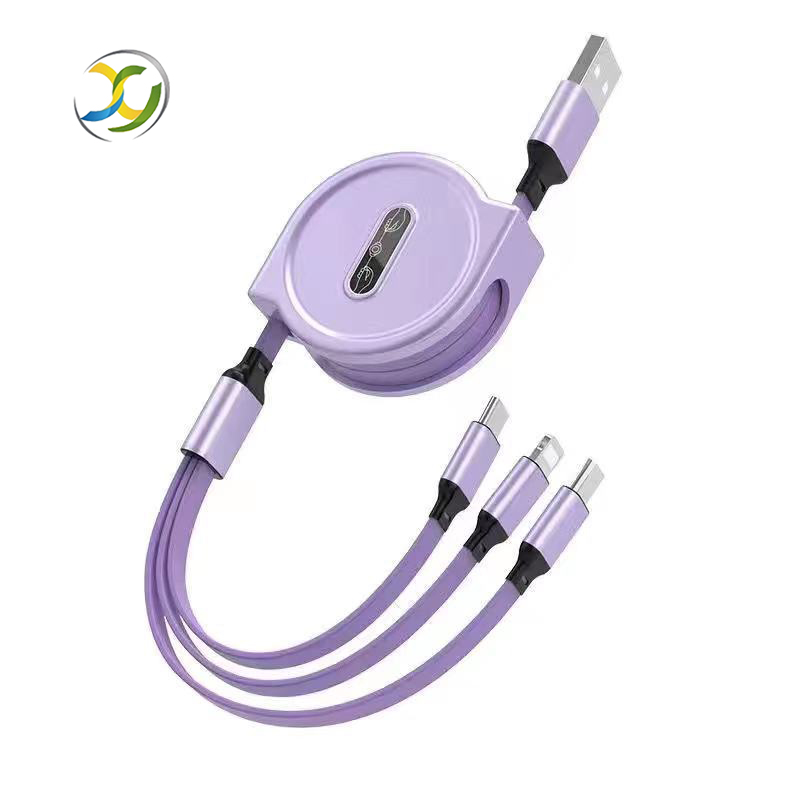 3in1 TPE кабель для зарядки Выдвижной цветной АБС OEM 3 в 1 микро USB кабель