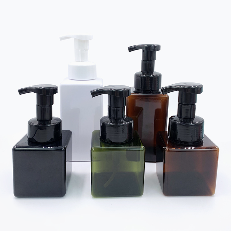 250Ml Soap Dispenser Square Foam Pump Bottle Empty PETG Square Foam Pump Bottles 450ml Transparent Facial Cleanser Bottle