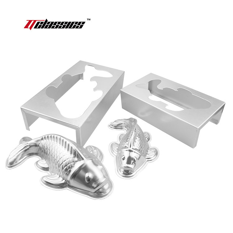 Small, medium and large carp aluminum mold with bracket Carp cake mold Carp animal baking cake aluminum mold.